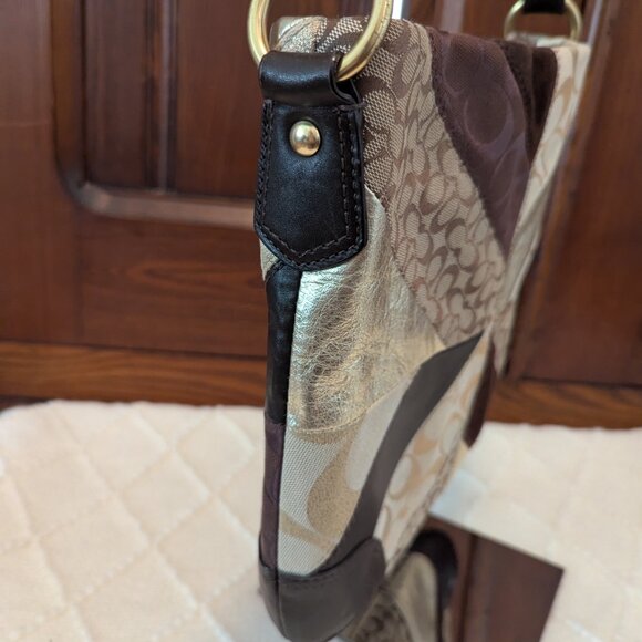 Coach Y2K Chevron Suede Patchwork bag F17706 - Picture 4 of 11